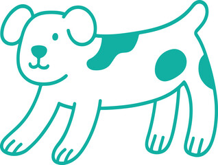 Vector logo design, dog clip art template and graphic element for advertising, branding, posters and banners, funny cartoon illustration with smiling character and mascot,