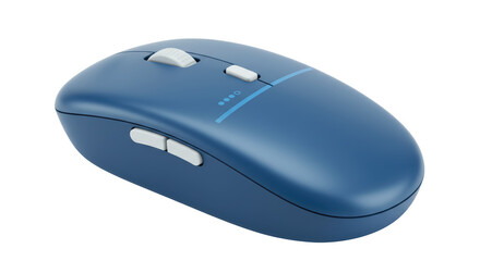 Isolated Blue Wireless Mouse