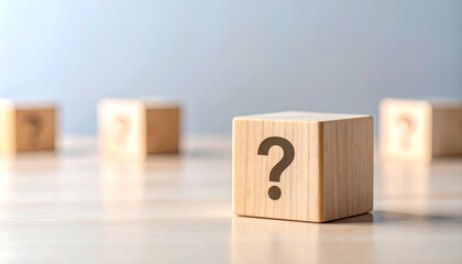Wooden Cubes Question Marks.