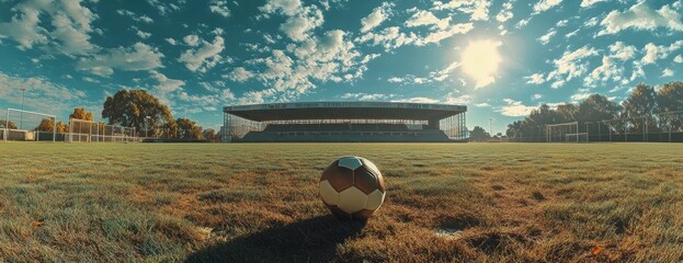 Soccer stadium on a sunny day