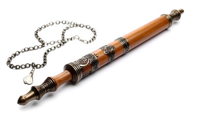 Wooden Torah Pointer with Jewish Ritual.