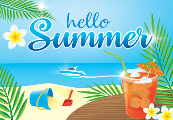 HELLO SUMMER 2. Vector illustration.