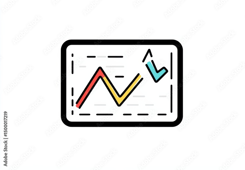 Poster an online graph, with the y-axis showing total sales and an upward-pointing x-color arrow indicating
