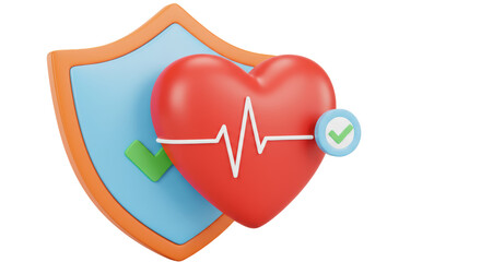Isolated Heart with Shield
