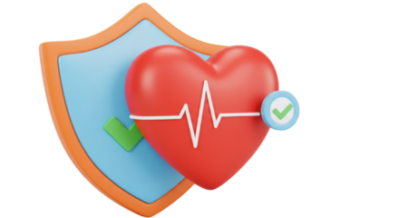 Isolated Heart with Shield