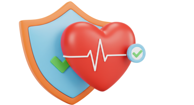 Isolated Heart with Shield