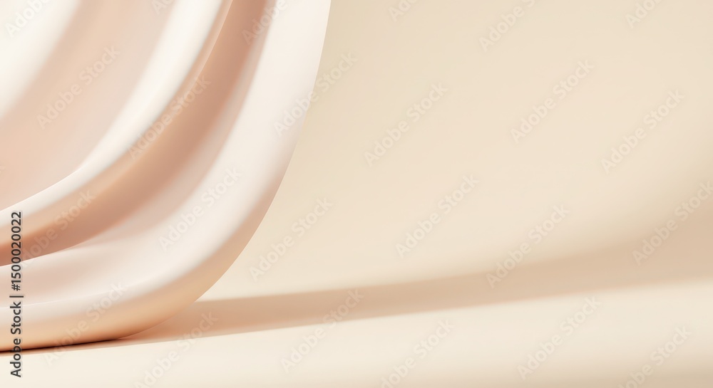 Aufkleber abstract 3d beige background with elegant wavy forms and soft shadows. minimalist modern texture for