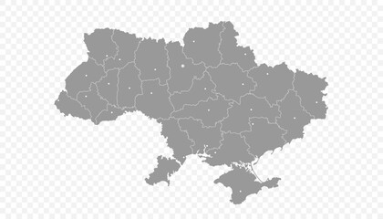 Ukraine map isolated on transparent background