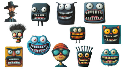 Creatures Display Peculiar And Playful Expressions Whimsical Monsters Reveal Unique Personalities
