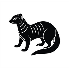  Mongoose Silhouette Vector Art on White Background