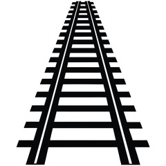 railroad tracks isolated on white