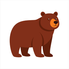 Realistic Brown Bear Silhouette Vector Graphic