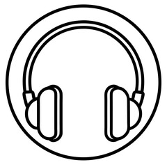 headphones icon on white background