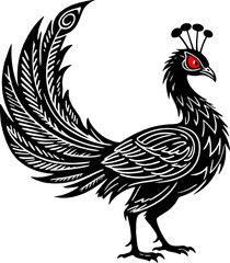 very beautiful peacock illustration cute and cute vector line art