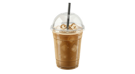 Isolated Iced Coffee in Plastic Cup