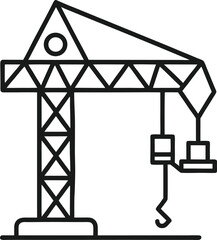 crane outline icon on transparent background