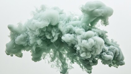 Naklejka premium Abstract cloud of light-green ink dissolving in clear liquid