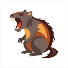 Roaring Gopher Icon Animal Vector Illustration