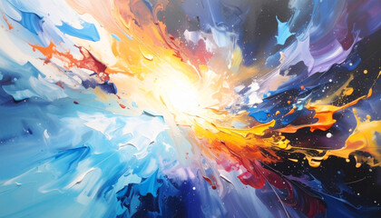 .galaxy shaped oil paint strokes. Generated Image