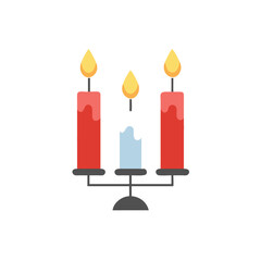 set of candles isolated on white
