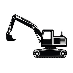 excavator on a white background