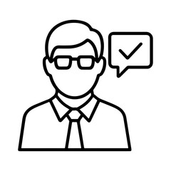Tutor man icon on white background vector
Vector line profession icon