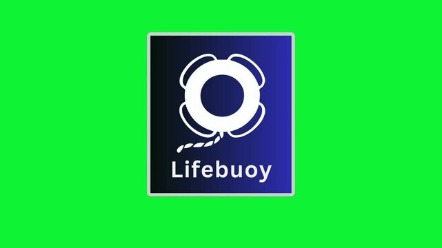 4K Lifebuoy IMO Safety Sign Green Screen Video Maritime Rescue & Marine Emergency Equipment Locator for Ship, Pool & Boating Safety Video, Chroma Key