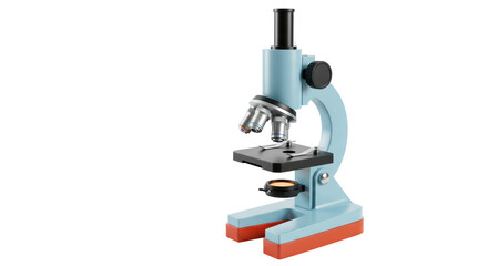 Isolated Blue Microscope on White Background