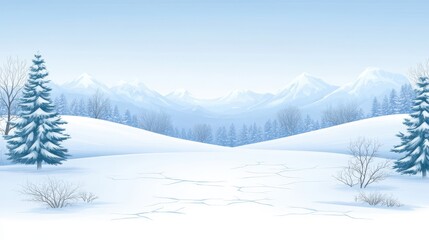 Obraz premium Breathtaking winter wonderland, snowcovered trees and tranquil landscape scenic