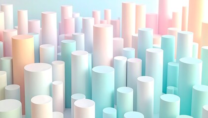 Pastel Cylinder Abstract Background.