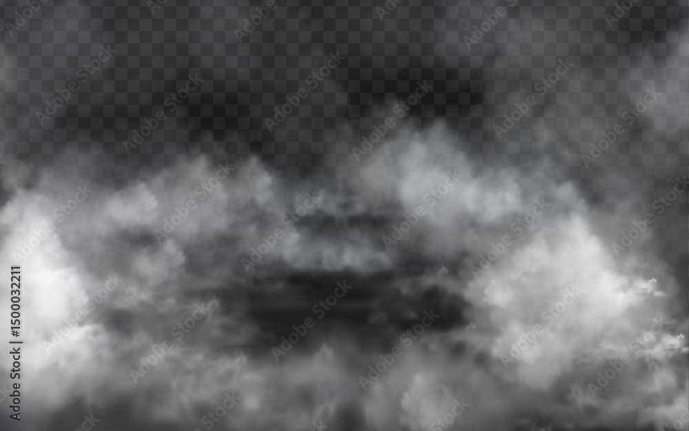 Poster dynamic smoke and mist effects on a transparent background, perfect for adding atmospheric depth to 