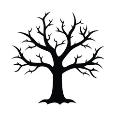 halloween tree silhouette vector
