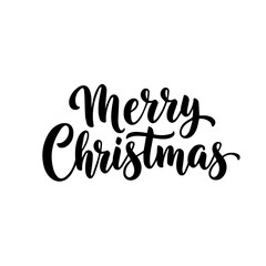 Elegant Merry Christmas calligraphy lettering design. Stylish Merry Christmas script font perfect for seasonal cards and invitations. Merry Christmas message ideal for winter holidays advertising and