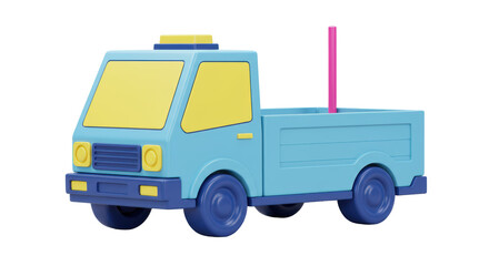 Isolated Toy Pickup Truck