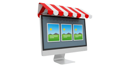 Isolated Online Shop Computer © Sarah