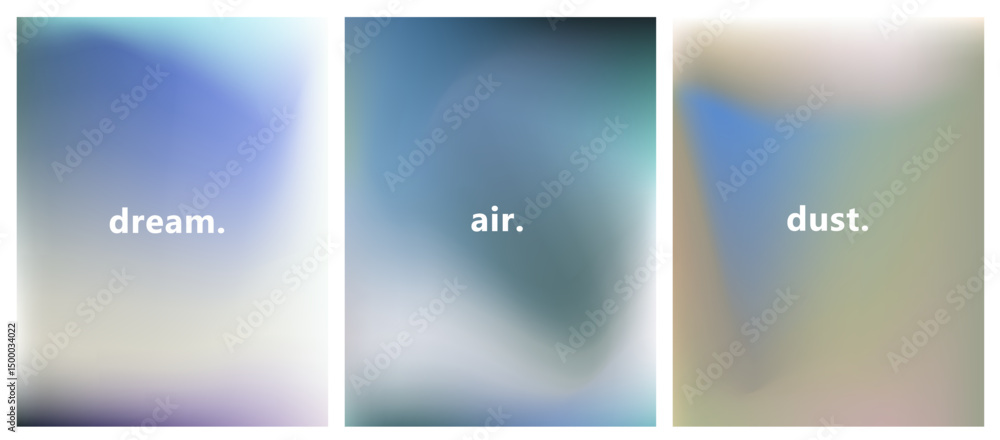 Fototapete Soft abstract vector illustration with blue and pastel blurred gradient backgrounds. Minimalist gradient mesh style is a top trend for 2025 visuals.