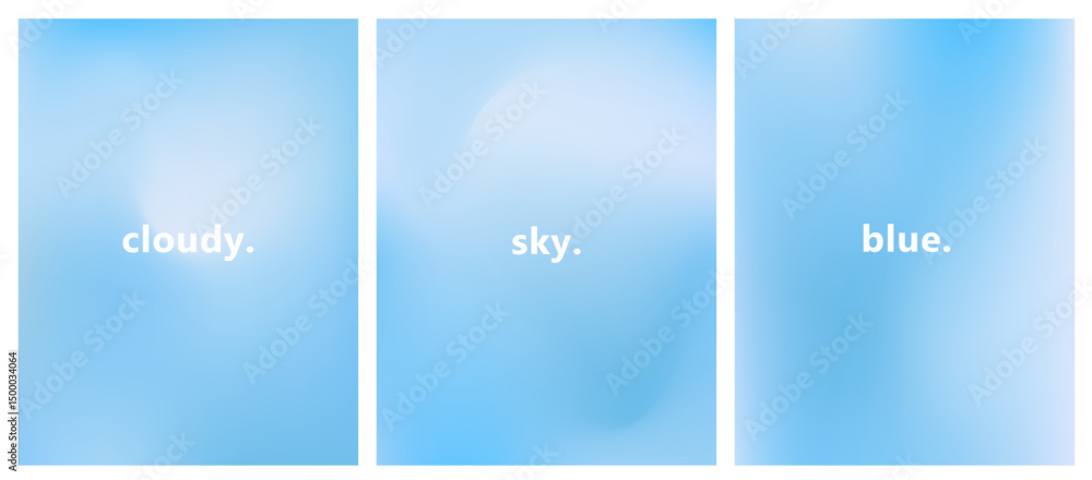 Poster vector illustration features abstract, soft gradient backgrounds in pastel tones. the style is moder
