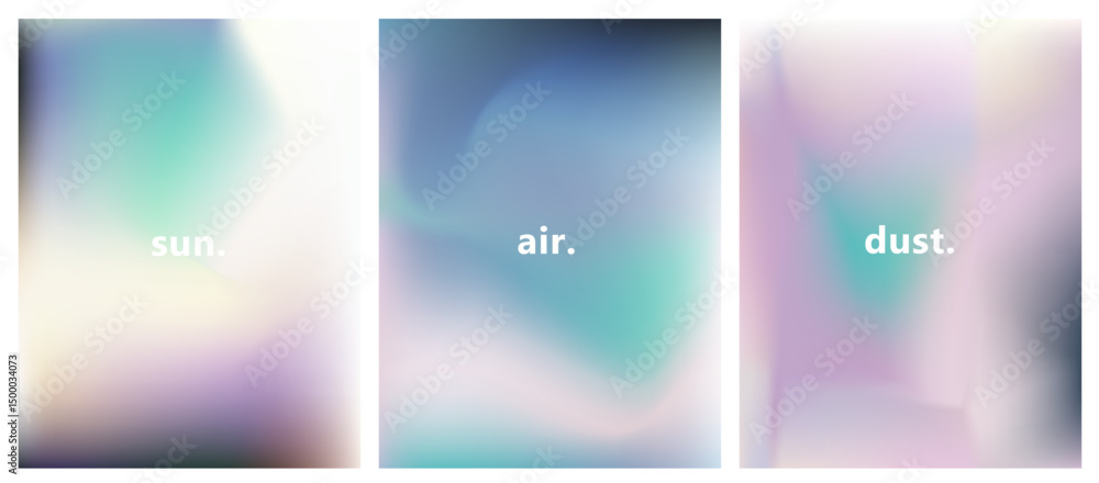Aufkleber vector illustration features abstract, soft gradient backgrounds in pastel tones. the style is moder
