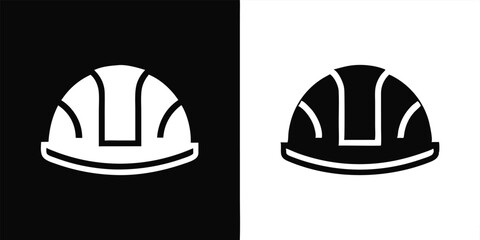 Fototapeta premium Vector silhouette illustration of a woman in a hard hat holding a gun, a symbol of protection