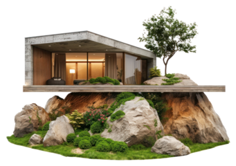 PNG  Modern cliffside house design