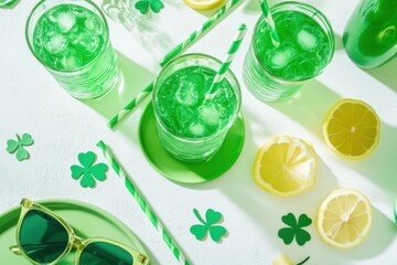 Refreshing green st patricks day drinks with lemon