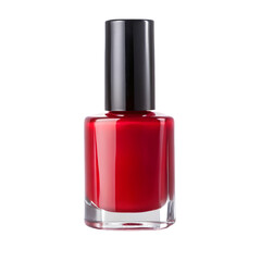 Fototapeta premium Nail polish bottle with red color isolated on white background
