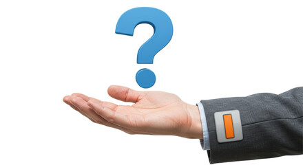 Isolated Question Mark on Hand