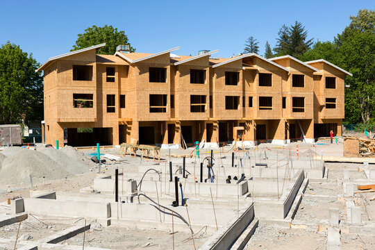 Residential Construction Site Wood Framing Exterior Home Builoding