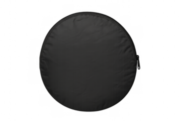 Round black bag isolated on transparent background