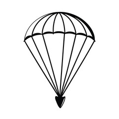 parachute on a black background