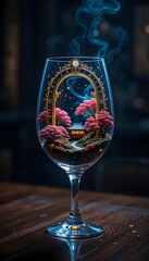 Celestial Wineglass: Miniature Landscape Revealed Through an Ancient Magic Portal Within