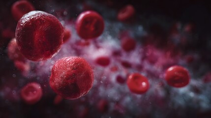 Microscopic view of pathogens floating in bloodstream