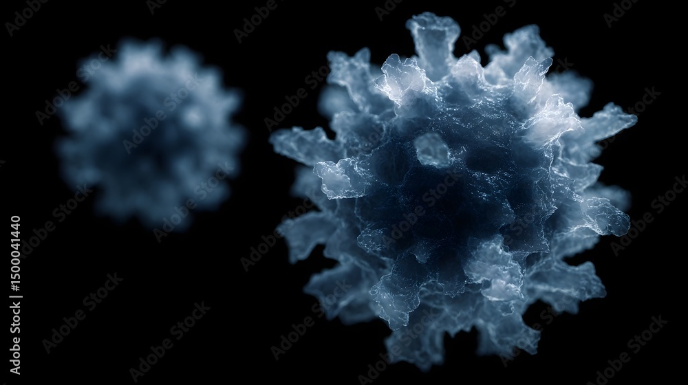 Poster floating 3d virus structures for science poster design