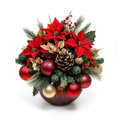 Festive red and gold Christmas centerpiece